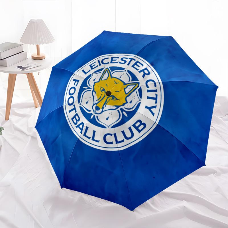 

Leicester City FC pattern, automatic folding umbrella, portable and foldable design, 8 ribs, a Christmas or birthday gift.