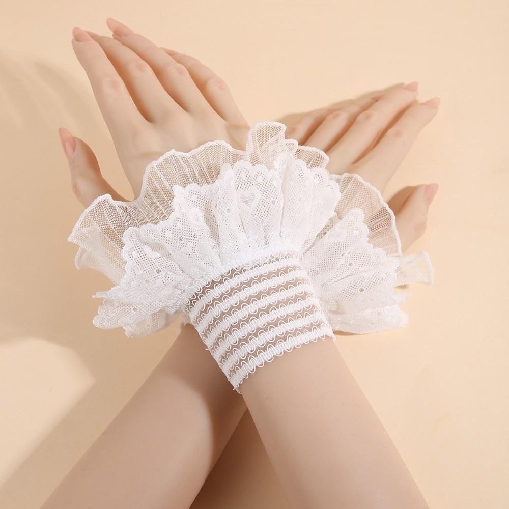Fashion Lace Ruffled Wrist Fake Sleeves Cuffs Costume Accessory Soft Fake Cuff Comfortable Lace Cuff Daily Accessory