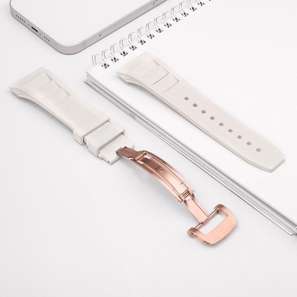 Stainless Steel Modification Kit For Apple Watch 8 Ultra 49mm 7 6 5 4 SE 44MM 45MM Case Sport ONLY Band iWatch Rubber Refit Mod