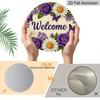 2D Flat 1pc, 8x8 In Printed Artwork, Welcome Wreath Butterfly Round Aluminum Metal Sign, Wall Home Room Farmhouse Home Street, Shop, Garage, Farm