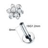 1Pc G23 Titanium Labret Ear Tragus Earring Stud Internally Threaded Zircon Lip Rings Cartilage Helix Piercing Body Jewelry 16G