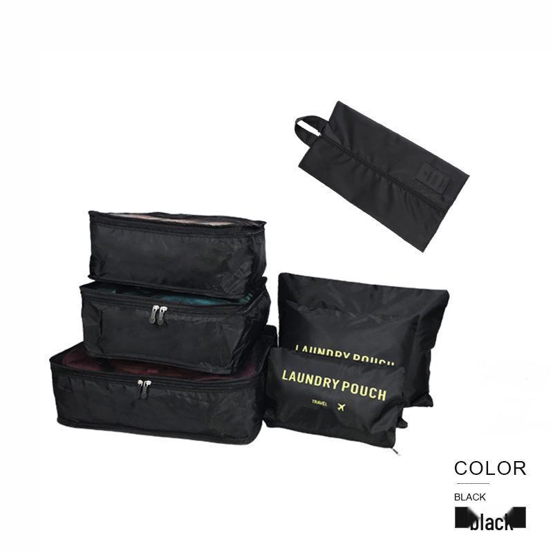 "Portable Travel Luggage Organizer: 7-Piece Storage and Shoe Bag Set"