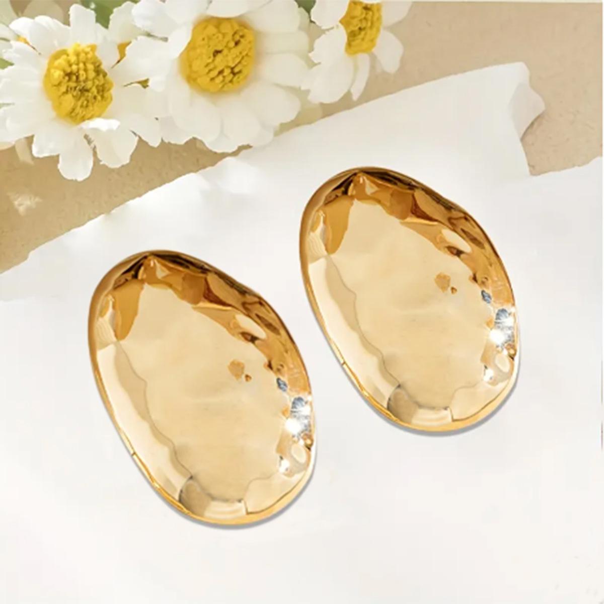 Spring new retro irregular texture geometric earrings stud earrings female spot
