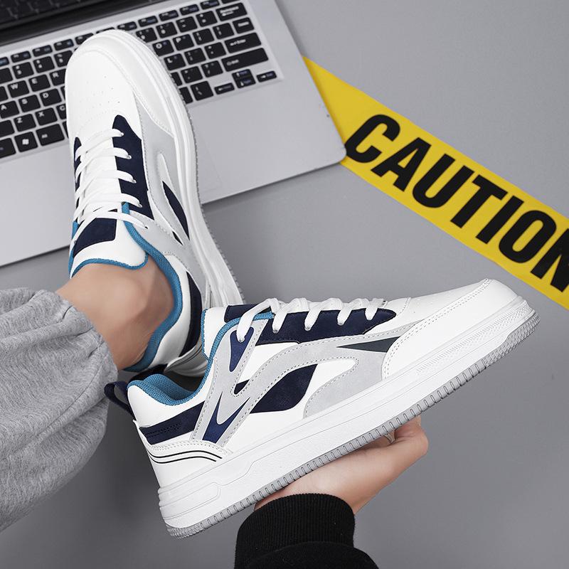Men's shoes sports shoes spring and summer new student flat shoes low-top casual shoes large size thick-soled breathable board shoes men