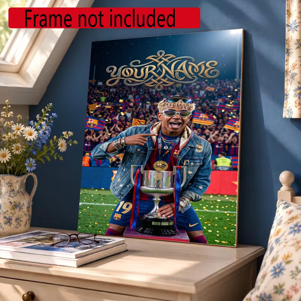 Lamin Yamal Customize Your Name Diamond Painting Round Diamond Rhinestones Mosaic Diamond Embroidery Wall Paintings Rhinestones Gift Frameless