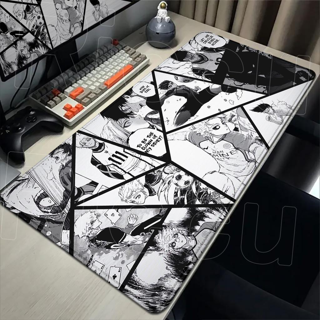 Hot Anime Blue Lock Mousepad HD Printing Computer Gamers Locking Edge Non-slip Rubber Mouse Pad XXL 90x40cm Keyboard PC Desk Pad
