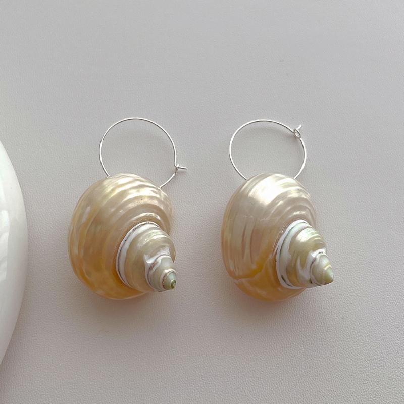 

Simple Design Sense Natural Ring Spiral Earrings French Retro Baroque Exaggerated Women S Accessories OneSize