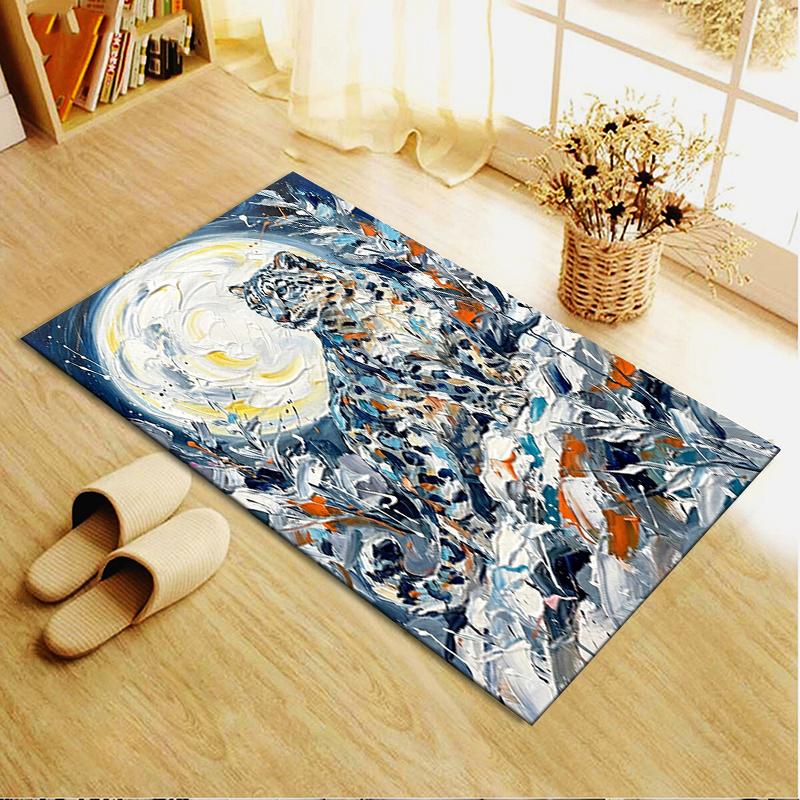 2025 New Snow Leopard Animal Carpet Rug for Living Room Bedroom Home Sofa Decoration,Kids play Non-slip Floor Mat114