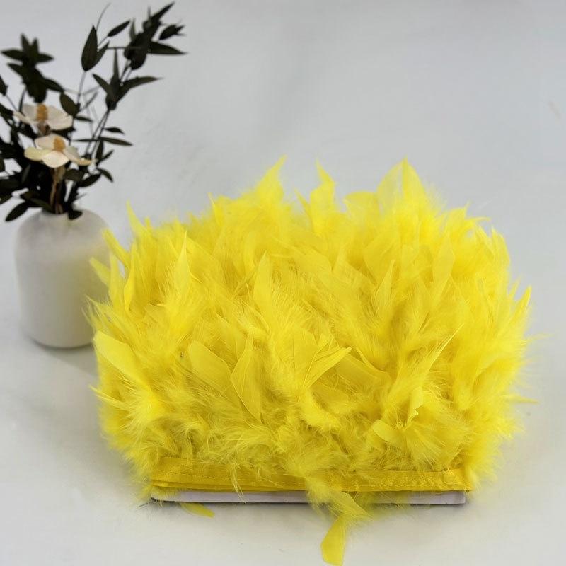 10-15cm Coffee Turkey Feather Trim Feathers Fringe Ribbon DIY Sewing Clothing Handwork Wedding Dress Crafts Party Decorations