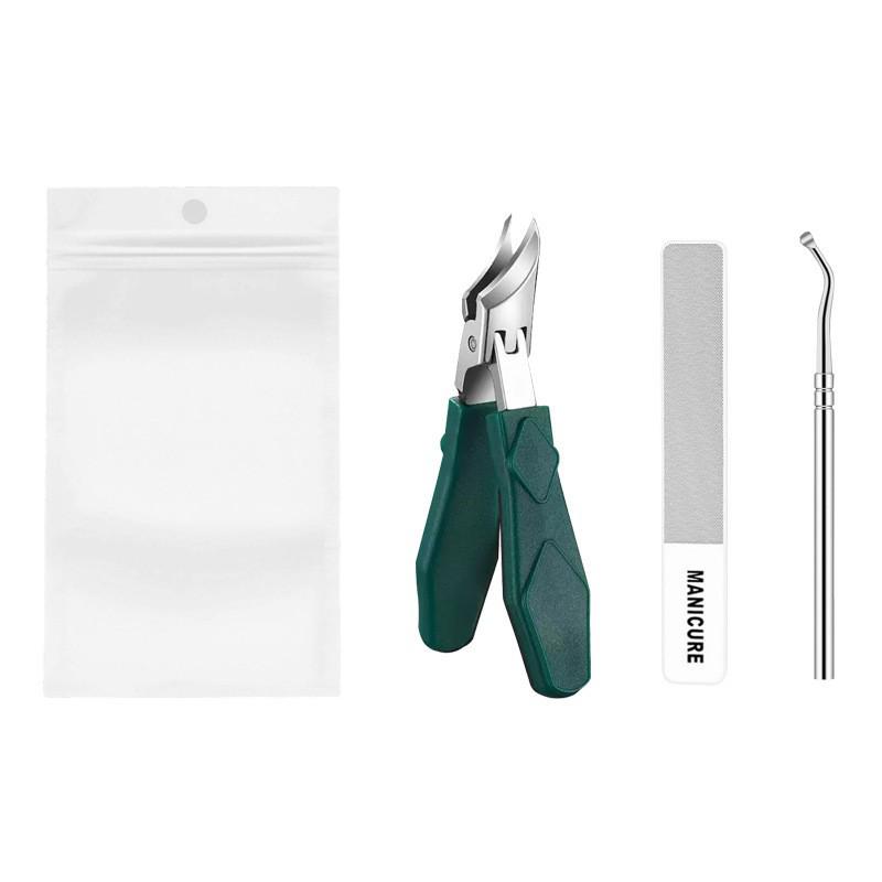 Portable Large Opening Angled Nail Clippers - Fine Tip, Anti-Splash, For Thick & Hard Nails