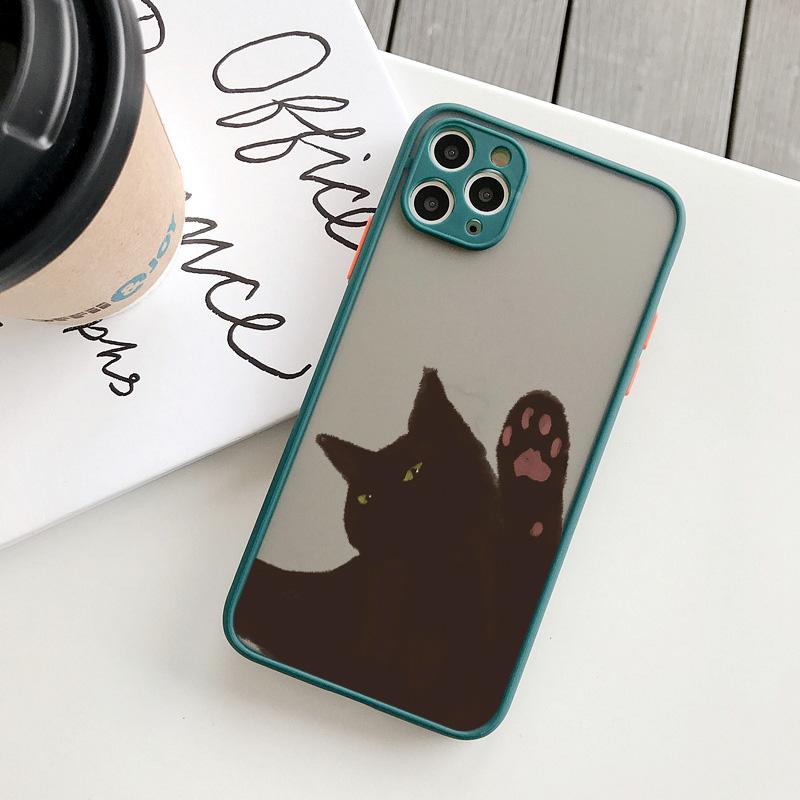 Cute Cartoon Black Cats Animal Soft Phone Case For iphone 7 8 Plus SE2 X XS MAX XR 15 14 11 12 13 Pro Max Shockproof back Cover