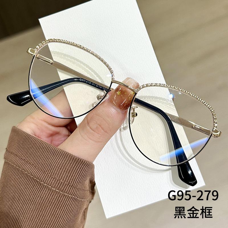 Metal Thin Frame Clear Lens Glasses Women Men Fashion Non-Prescription Decorative Optical Eyewear