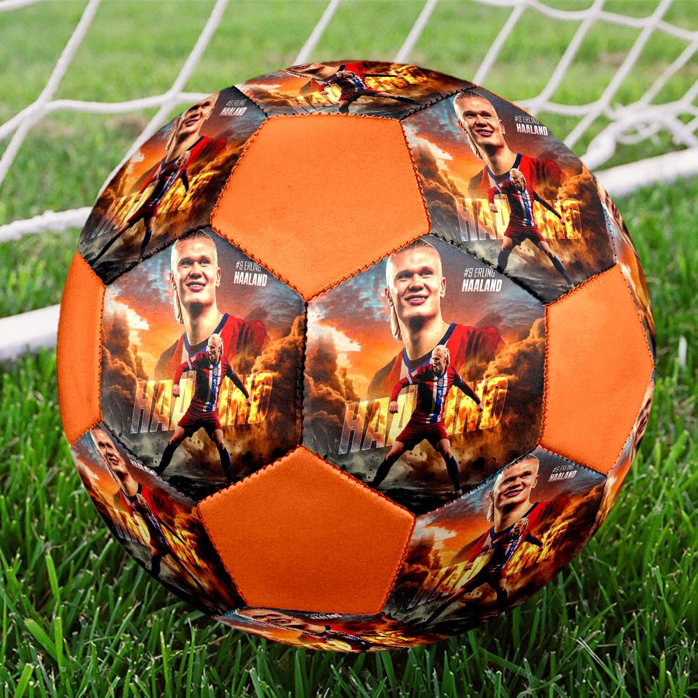 1PC Haaland Talent Size 5 Soccer Ball PrahaIndoor Soccer Ball Colorful All Ages Machine Stitched PVC Competition Ready Durable High-Bounce