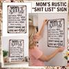 Letrero de Metal para Pared Estilo Vintage Lista de Mamás Placa Decorativa para Hogar Cocina Sala de Estar Diseño Rústico Uso Interior Exterior