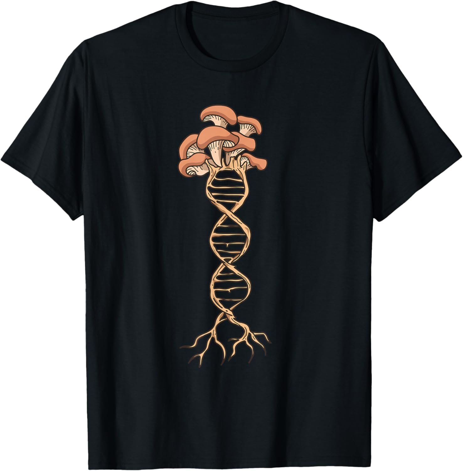 Mushroom DNA Strand Graphic Tee Cottagecore Mycology Enthusiast Casual Trip T-Shirt 4XL