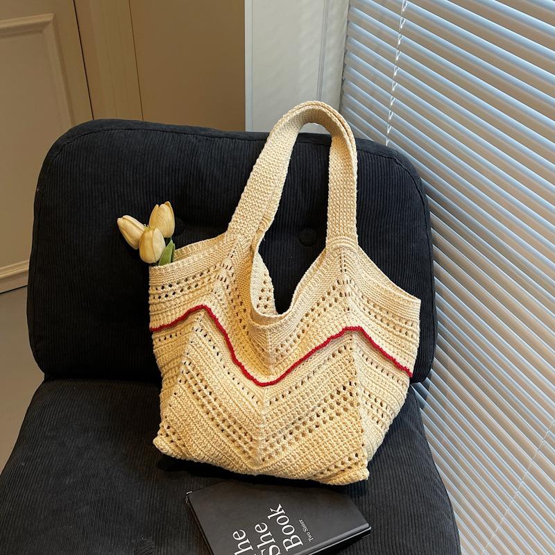 Literary and retro straw woven bag women's 2025 new ethnic style tote bag versatile large-capacity weaving