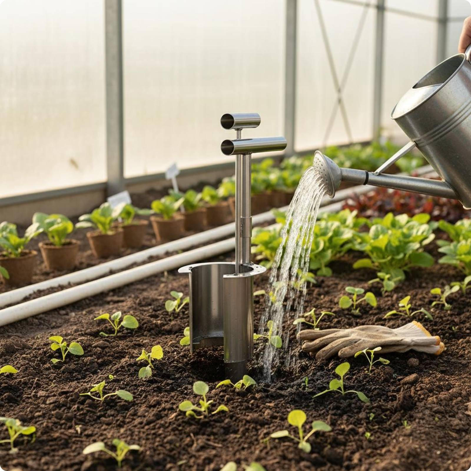 Stainless Steel Seedling Transplanter Labor Saving Manual Plant Easy to Use