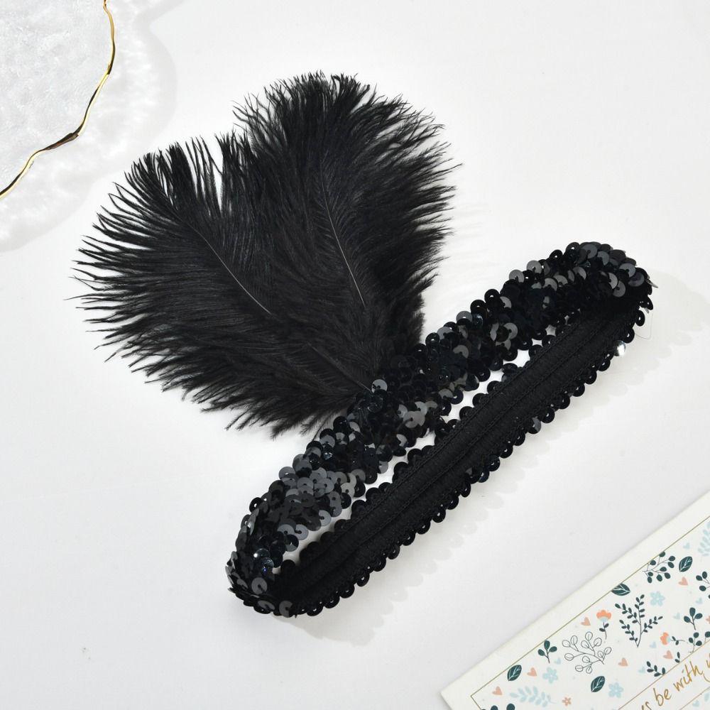 Cosplay Dress Headwear Tassel Masquerade Hair Band Retro Feather Headwear  Bridal Headdress