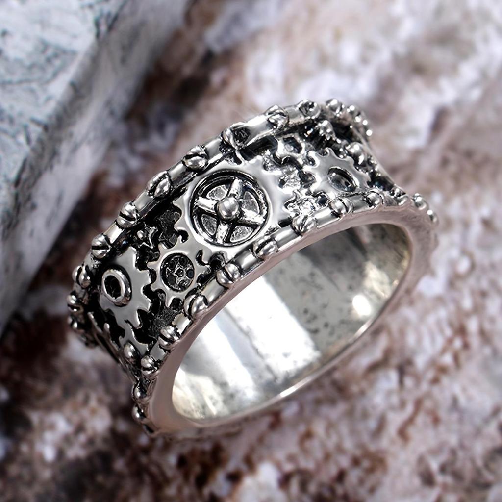 Creative Gear Fashion Unisex Temperament Ring European and American Personality Versatile High-end Ring