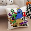 Cartoon Game R-Rainbow Friends Pillow Case Anti-Dustmite Pillowcase Invisible Zipper Silky Short Plush Sofa Cushion Cover