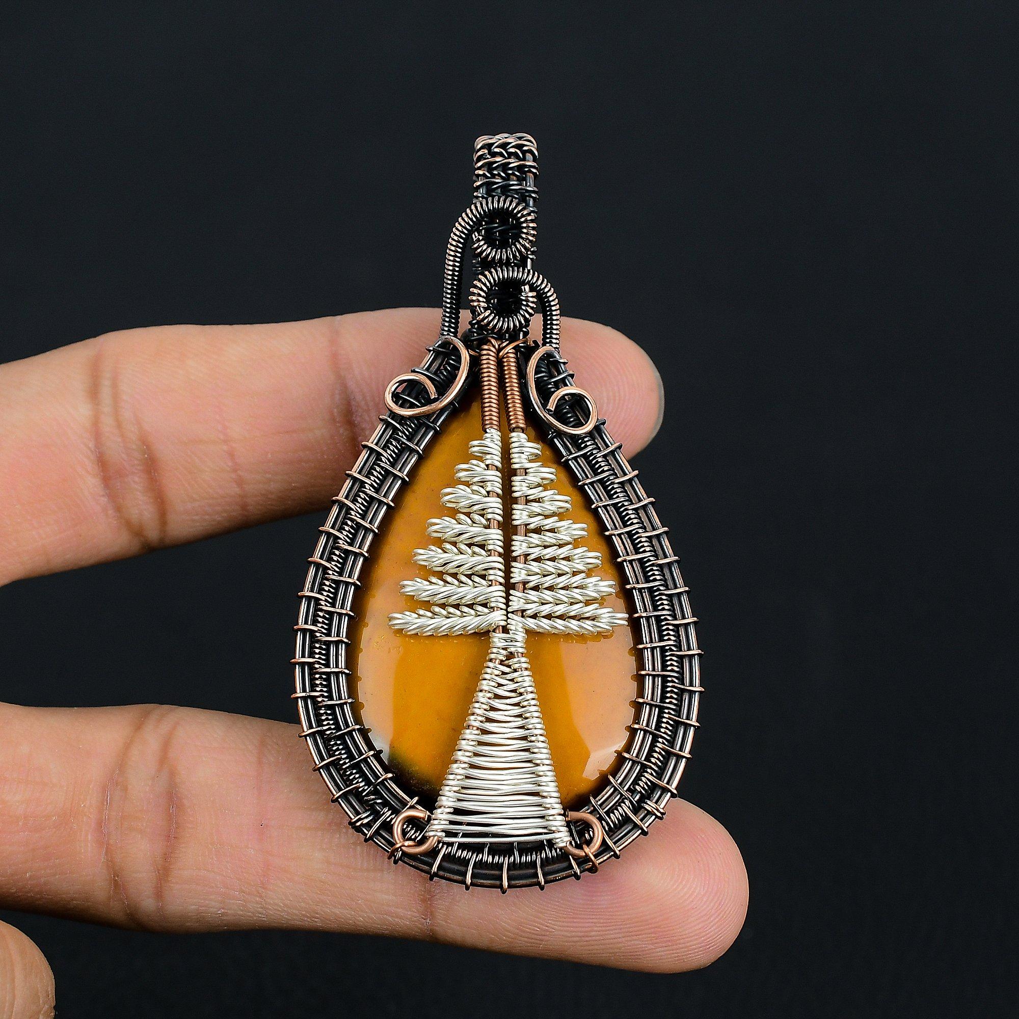 

Tree Of Life Mookaite 999 Copper Wire Wrapped Pendant Handmade Gemstone Jewelry, Gifts For Wife Brand New Pendant 2.55 Inches