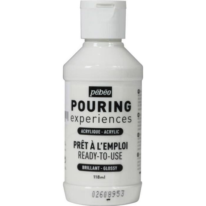 Peinture Acrylique - Pébéo - Pouring - 118 ml - Blanc de Titane - Mixte