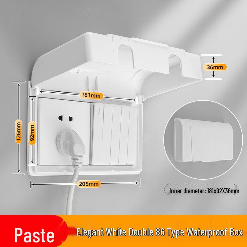 Self-Adhesive Splash-Proof Bathroom Socket Cover for 86 Type Switch