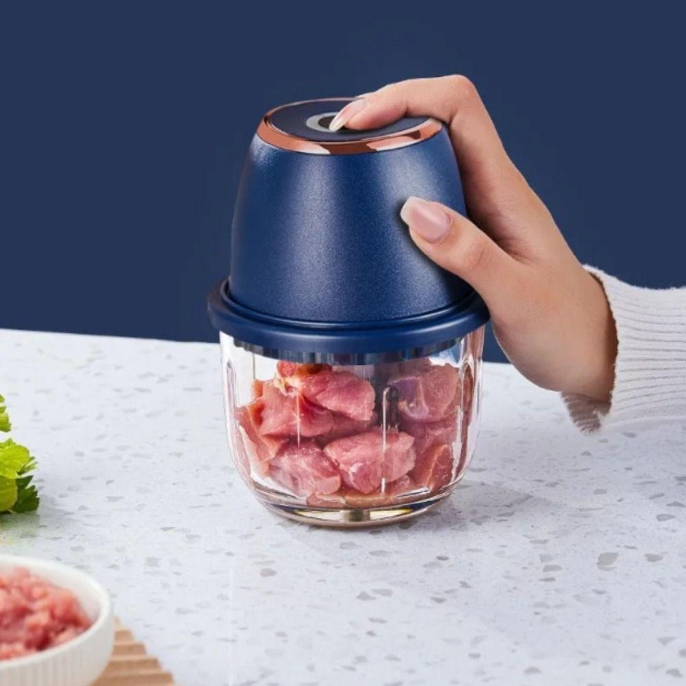 Cordless Electric Garlic Chopper Portable Vegetable Grinder Fruit Sauce Grinder  Kitchen Use