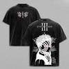 Camiseta Gráfica Unisex Demon Slayer Akaza Terceiro Superior, Oversized Lavada Vintage Sho