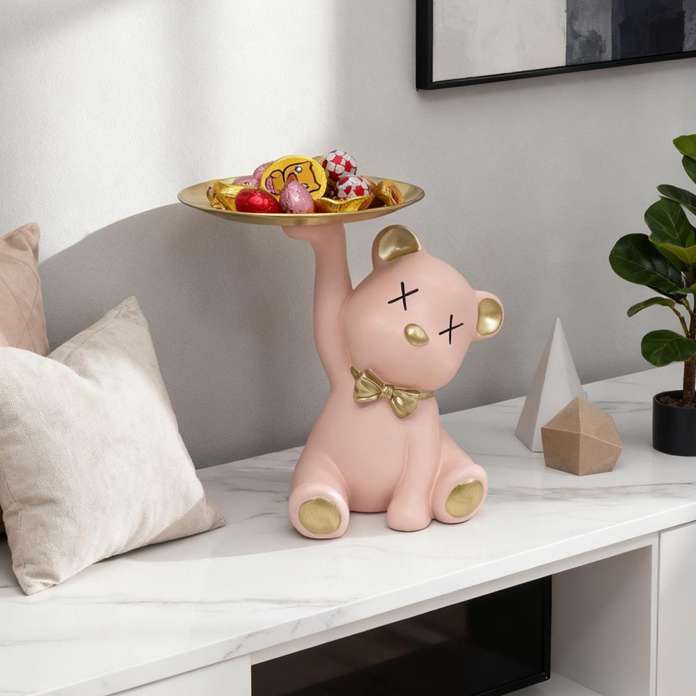 Cute Bear Tray Decorative Item - Key Storage for Entrance - Luxury Home Decor - Living Room Entrance Desktop Decoration Item
