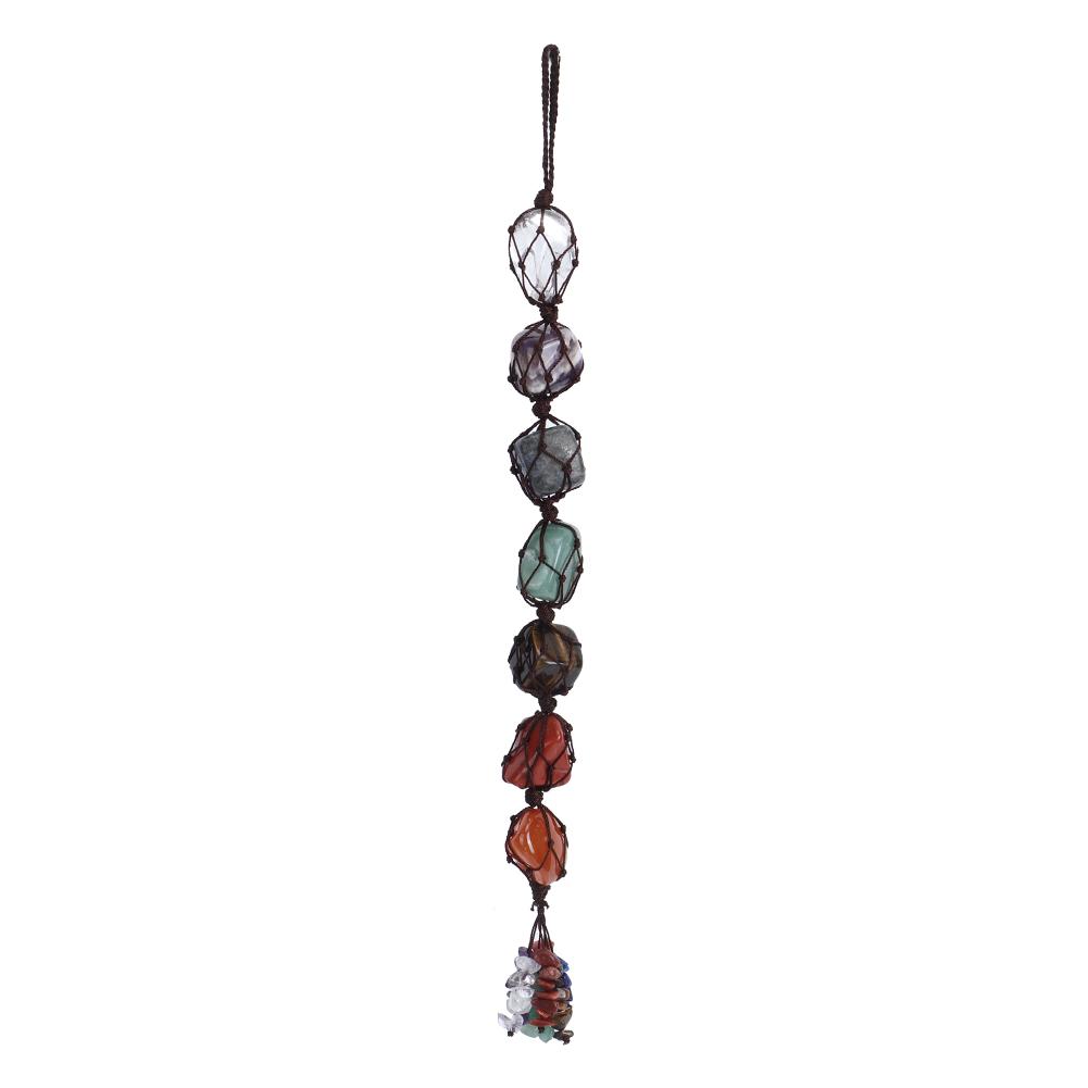 7 Colors Chakra Healing Crystals Gemstones Pendant Natural Stones Decor Hanging Car Home Ornament