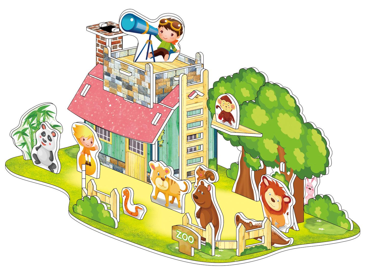 

3D Интерактивный Детский Пазл: Бумажная модель ручной работы для детской спальни и ванной комнаты.