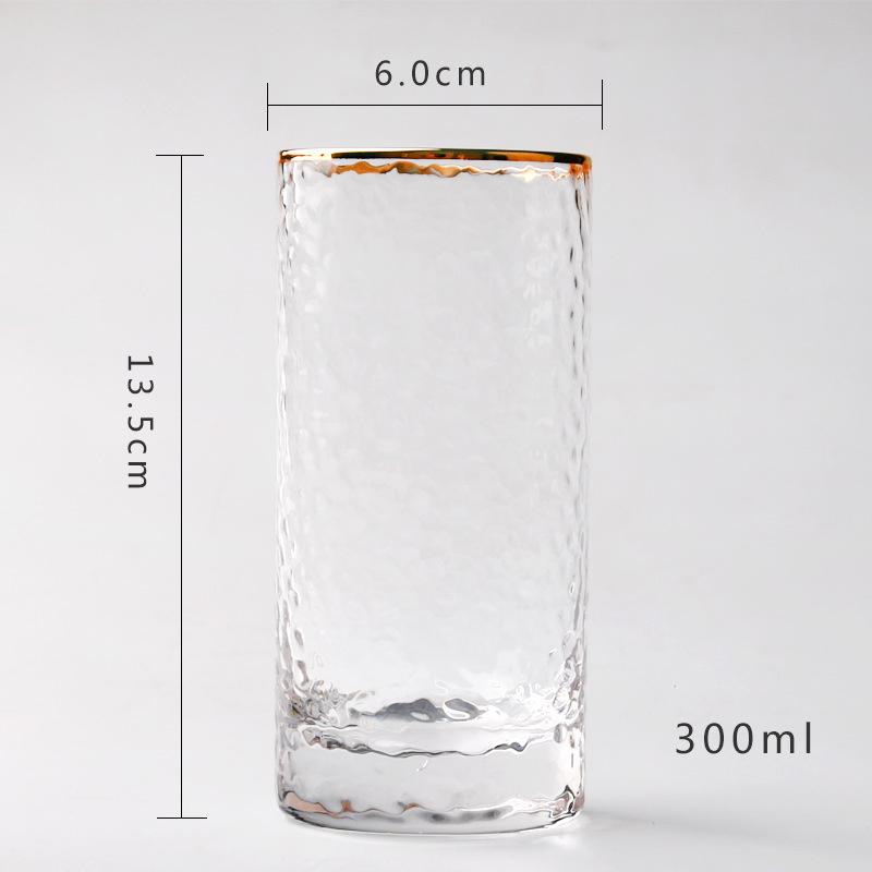 

300 мл Collins Glass Straight Cup Golden Edge Container Изысканные подарки Модные украшения Столовая посуда Посуда для напитков Коктейльные бокалы Foam box pack