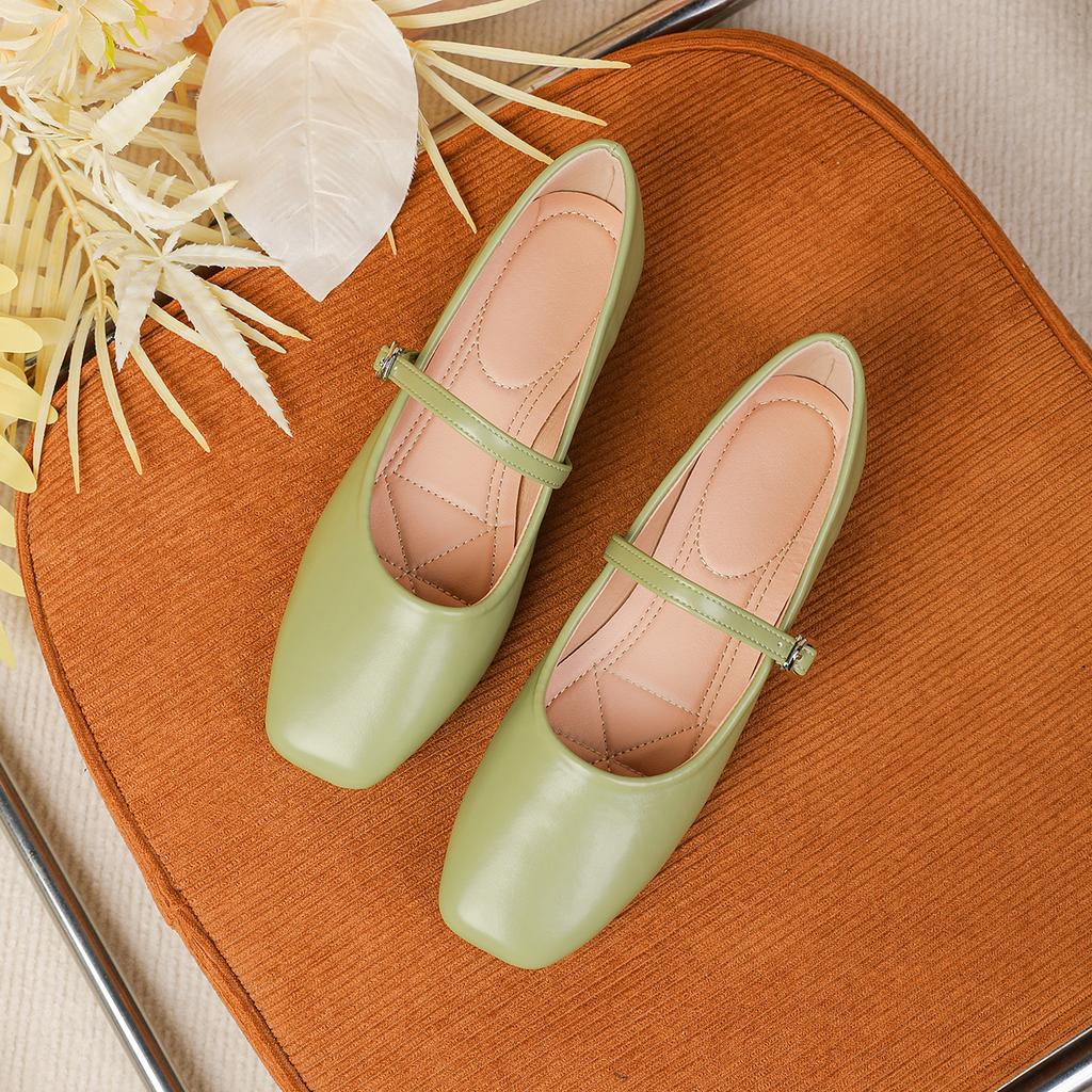 Fashion Flat Shoes for Women 2025 Spring and Autumn French Square Toe Silver Mary Jane Plus Size Women's Shoes Zapatos Mujer ladies