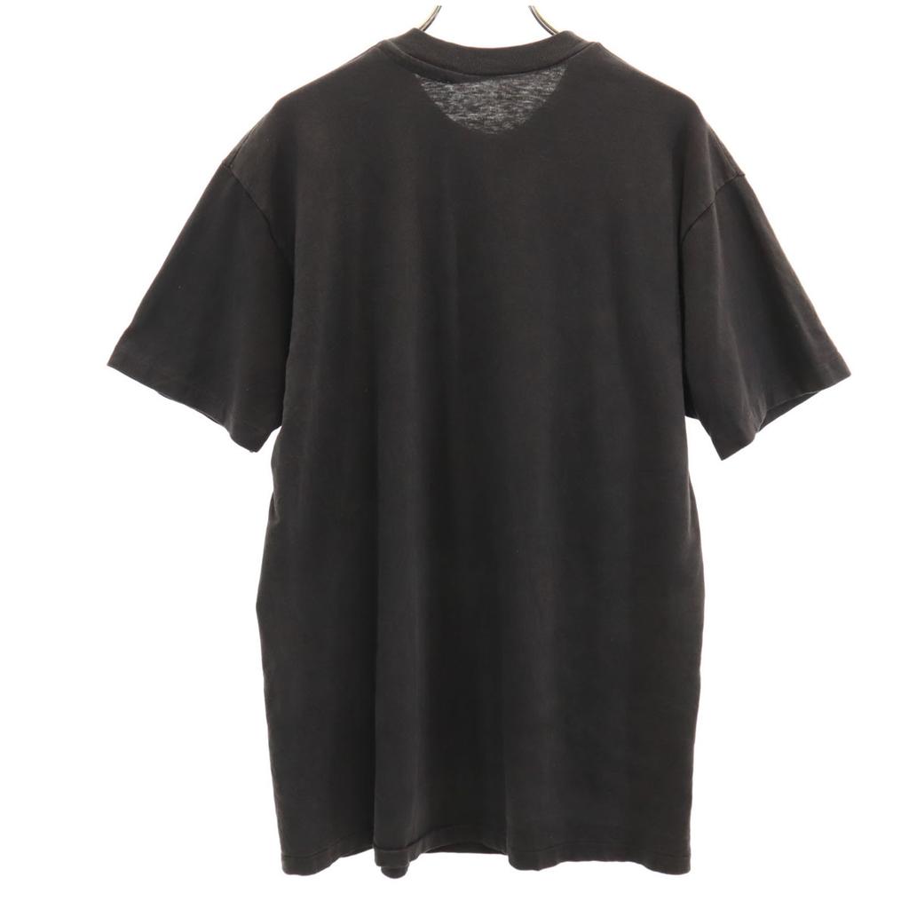OLD 90s Print Short sleeve T-shirt black Single stitch Men's Used