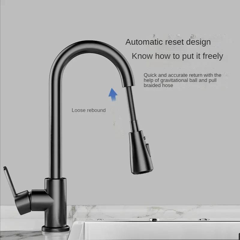 Pull Kitchen Faucet Cold and Hot Water Dual Purpose Splash Proof Faucet Fast Heating Household Wash Basin Faucet
