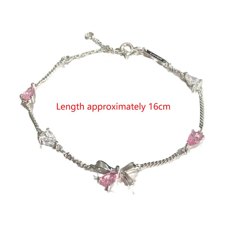 Elegant Flowers Bracelet For Women Y2K Sweet Girls Moon Cherry Blossom Bow Zircon Bracelets Luxury Designer Jewelry Gift