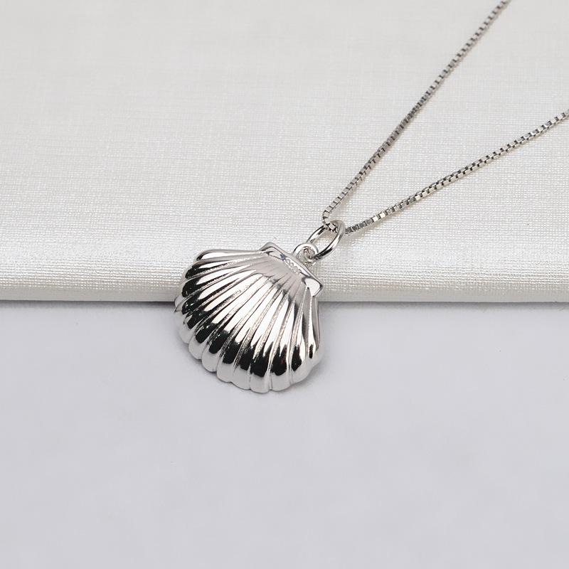 S925 Silver Pendant Shell-Pearl DIY Jewelry Component