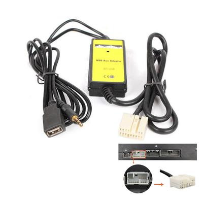 Adaptador USB para Carro Estéreo Digital CD Changer Interface AUX 3.5mm 12V Para Honda