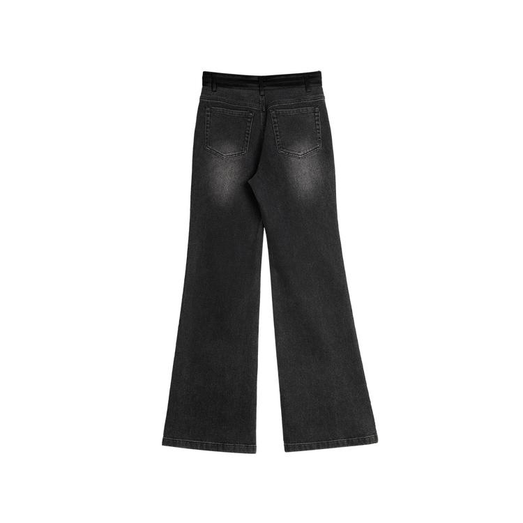 Elle Zipper Flared Natural Waist Jeans Women jeans Black L8CQF066