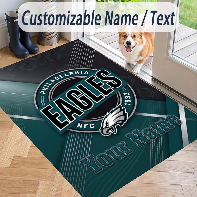 Custom Text Printed Rug Philadelphia Eagles Non Slip Floor Carpet For Home Room Decor