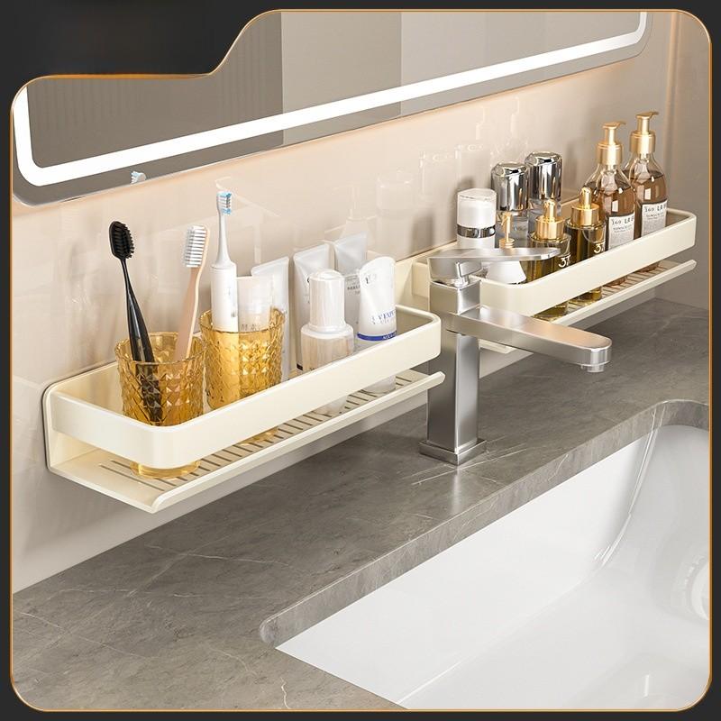 Bathroom Wall Mounted Aluminum Alloy Shelving With Storage For Home Use