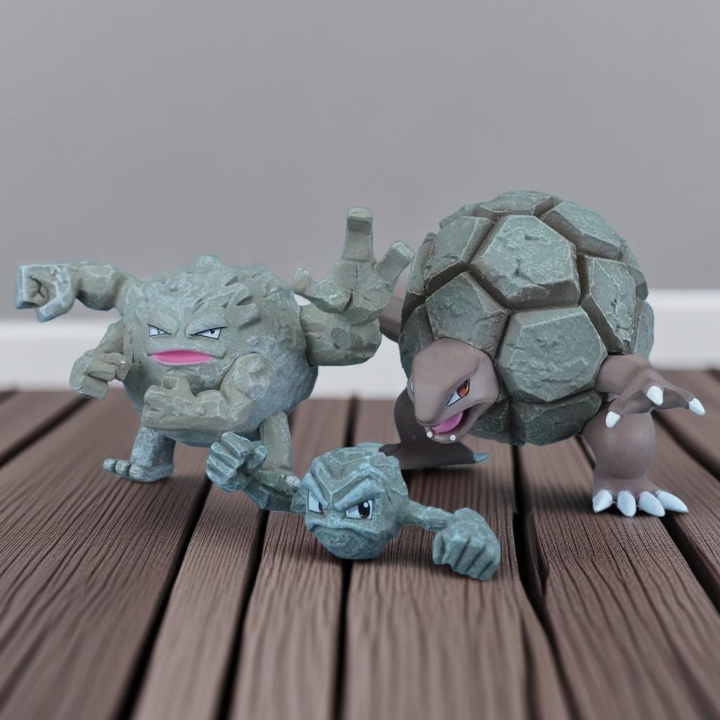 2-7cm Anime Pokemon Figure Geodude Evolutionary Combination Action Figures Pvc Collection Model Toys For Children Gifts