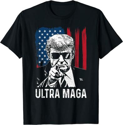Ultra MAGA Funny Anti Biden American Flag Pro Trump Apparel Unisex T-Shirt Unisex T-Shirt