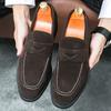 New Fashion Brown Black Suede Leather Shoes For Men Business Party Flats Dress Driving Penny Loafers Homecoming Pageant Footwear