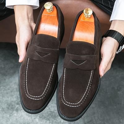 Nieuwe Mode Bruin Zwart Suède Leren Schoenen Voor Heren Zakelijk Feest Flats Jurk Autorijden Penny Loafers Homecoming Pageant Schoeisel