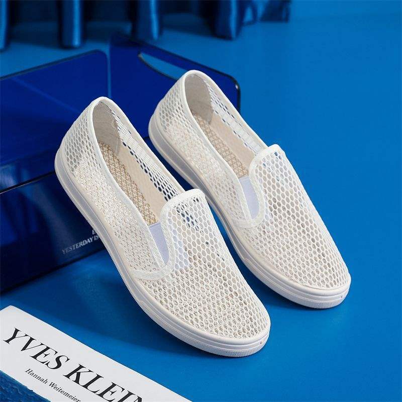 Nurse Shoes Women's White Flat-heeled Beauty Shoes Little White Shoes Old Beijing Cloth Shoes Flat-soled Women's Shoes Work Shoes