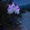 Easy Install Ground Stake Lights Halloween Swaying Ghost Outdoor Decorations, Solar Powered Light, 6 LEDs Spooky Lawn Path Lighting