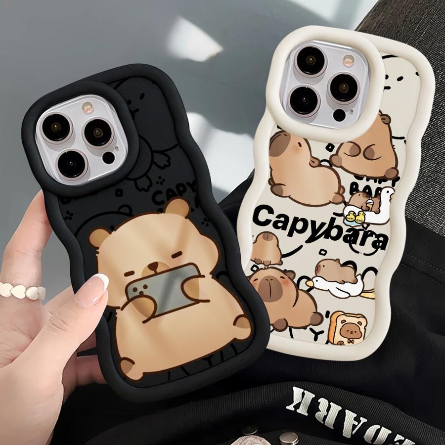 Soft Phone Cover Case for iPhone 17 Air XR 13 16 Pro Max 15 Plus 8 11 14 12 Capybara Cute