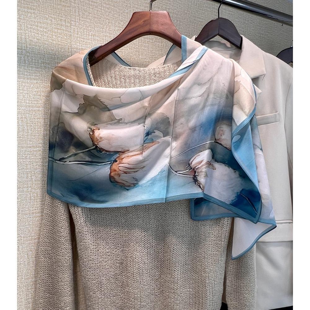 Fall In Love At First Sight Double Crepe Thin Silk Long Scarf Spring And Summer Sunscreen Mulberry Silk Silk Scarf Multifunctional Scarf